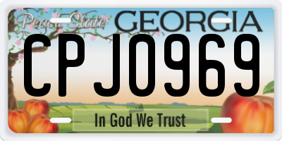 GA license plate CPJ0969