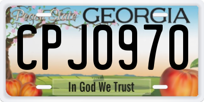GA license plate CPJ0970
