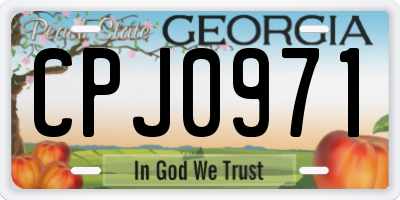 GA license plate CPJ0971