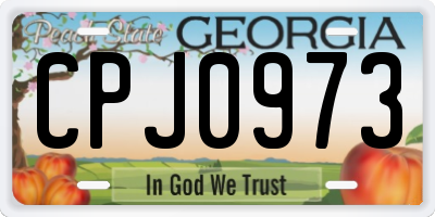 GA license plate CPJ0973
