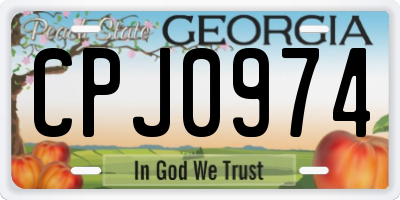 GA license plate CPJ0974