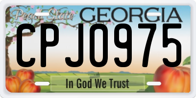 GA license plate CPJ0975