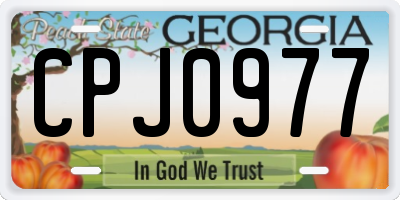 GA license plate CPJ0977