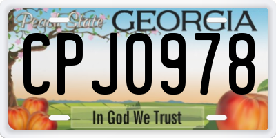 GA license plate CPJ0978