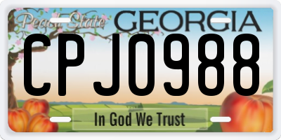 GA license plate CPJ0988