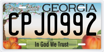 GA license plate CPJ0992