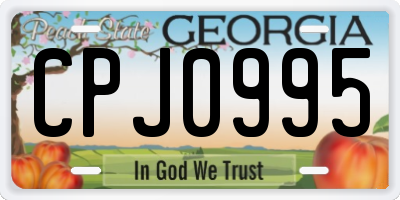 GA license plate CPJ0995