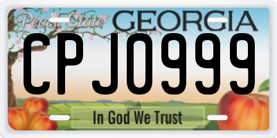 GA license plate CPJ0999
