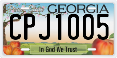 GA license plate CPJ1005
