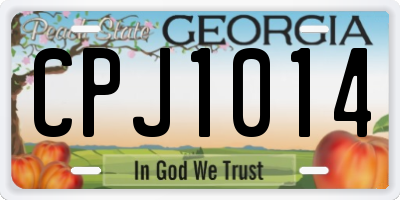 GA license plate CPJ1014
