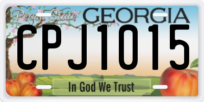 GA license plate CPJ1015