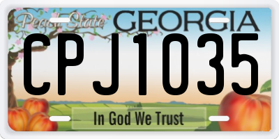 GA license plate CPJ1035