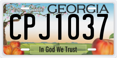 GA license plate CPJ1037