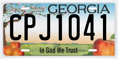 GA license plate CPJ1041