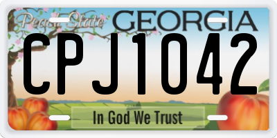 GA license plate CPJ1042