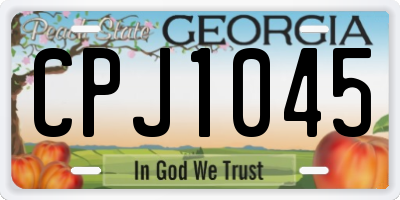 GA license plate CPJ1045