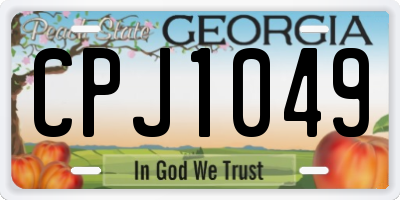 GA license plate CPJ1049