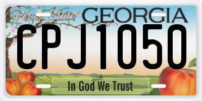 GA license plate CPJ1050