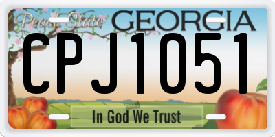 GA license plate CPJ1051