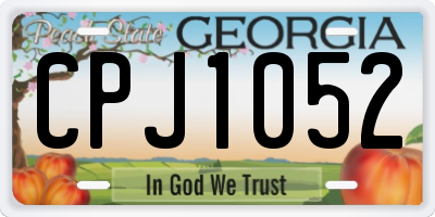 GA license plate CPJ1052