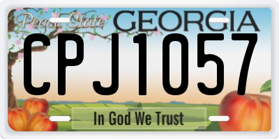 GA license plate CPJ1057