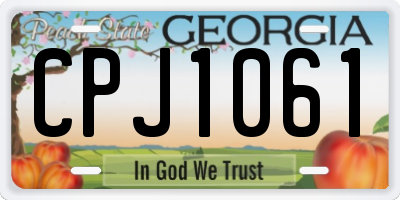 GA license plate CPJ1061