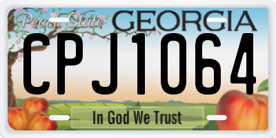 GA license plate CPJ1064