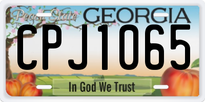 GA license plate CPJ1065