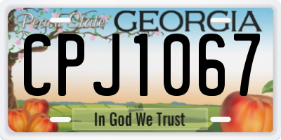 GA license plate CPJ1067