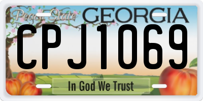 GA license plate CPJ1069