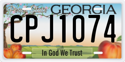 GA license plate CPJ1074