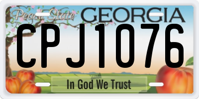 GA license plate CPJ1076