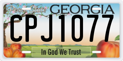 GA license plate CPJ1077