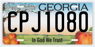 GA license plate CPJ1080