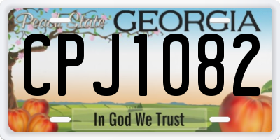 GA license plate CPJ1082