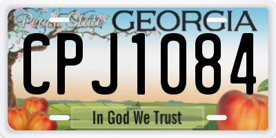 GA license plate CPJ1084