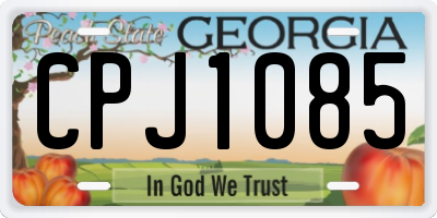GA license plate CPJ1085