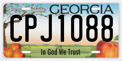 GA license plate CPJ1088