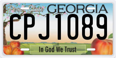 GA license plate CPJ1089