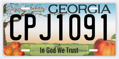 GA license plate CPJ1091