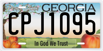 GA license plate CPJ1095