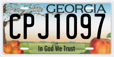 GA license plate CPJ1097