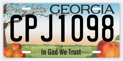 GA license plate CPJ1098