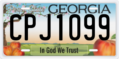 GA license plate CPJ1099