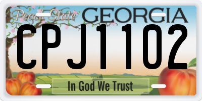 GA license plate CPJ1102