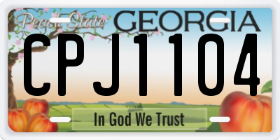 GA license plate CPJ1104