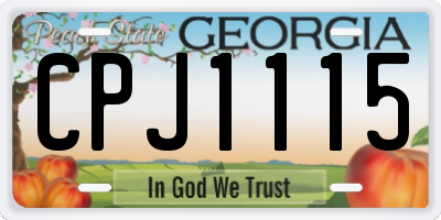 GA license plate CPJ1115