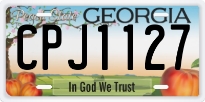GA license plate CPJ1127