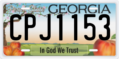 GA license plate CPJ1153