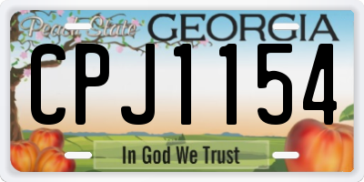 GA license plate CPJ1154